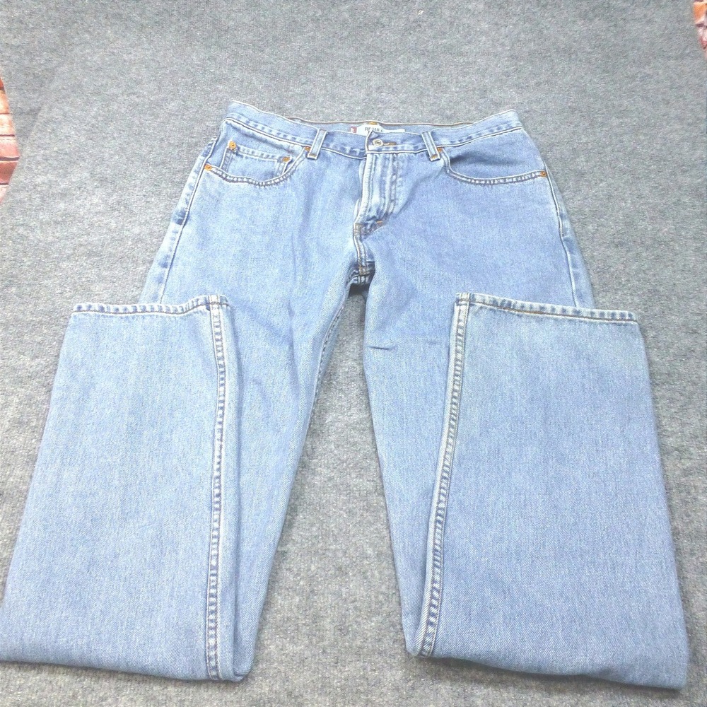 Y2K Levis 505 Regular Fit Jeans Mens 34x36 Light Wash Straight Leg Denim Cotton
